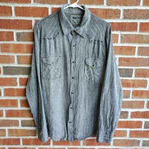 Pop Icon Pearl Snap Shirt Mens Size Large